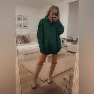 NWT Abercrombie Oversized Poplin Button Up Shirt Size Large